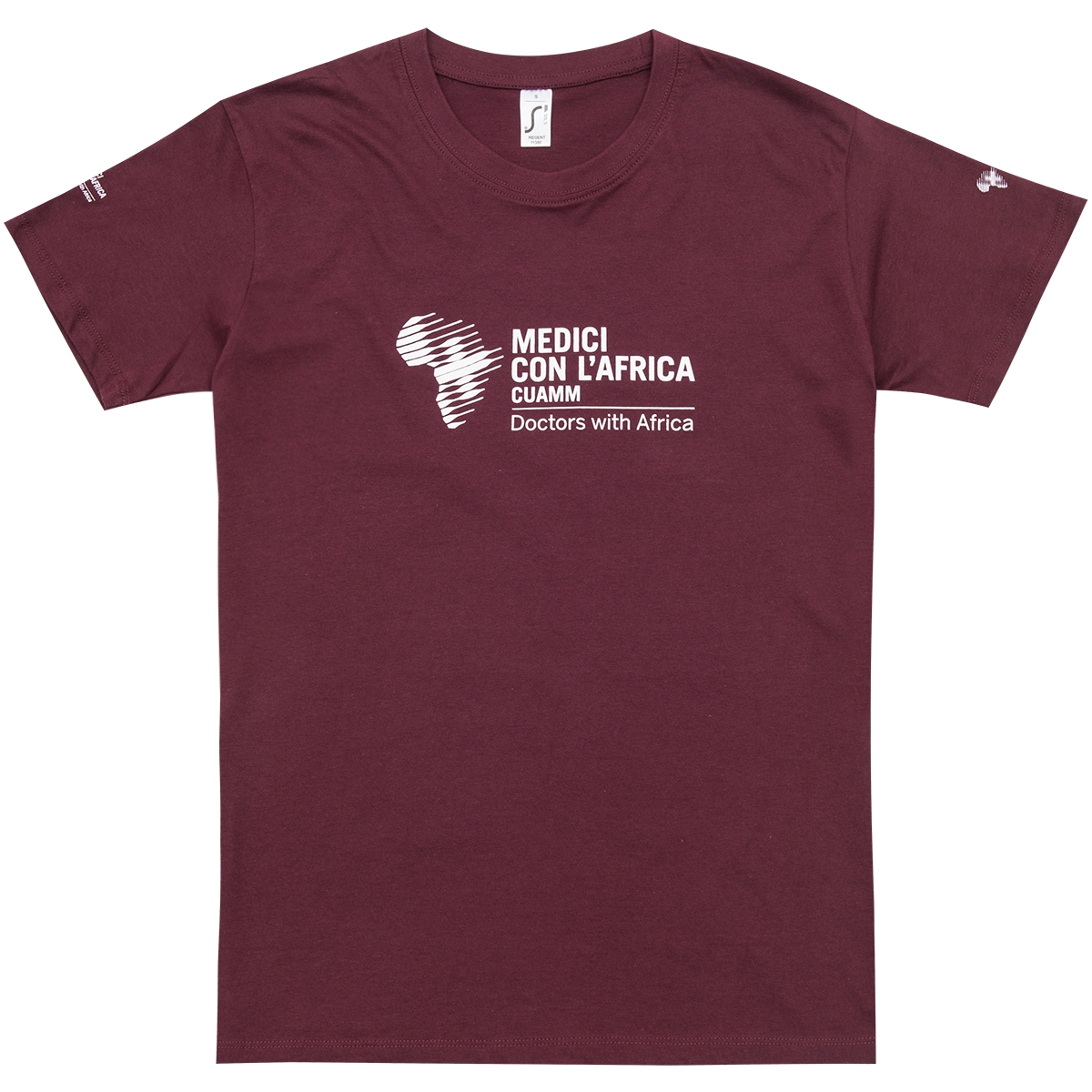 T-Shirt bordeaux “Medici con l’Africa Cuamm”