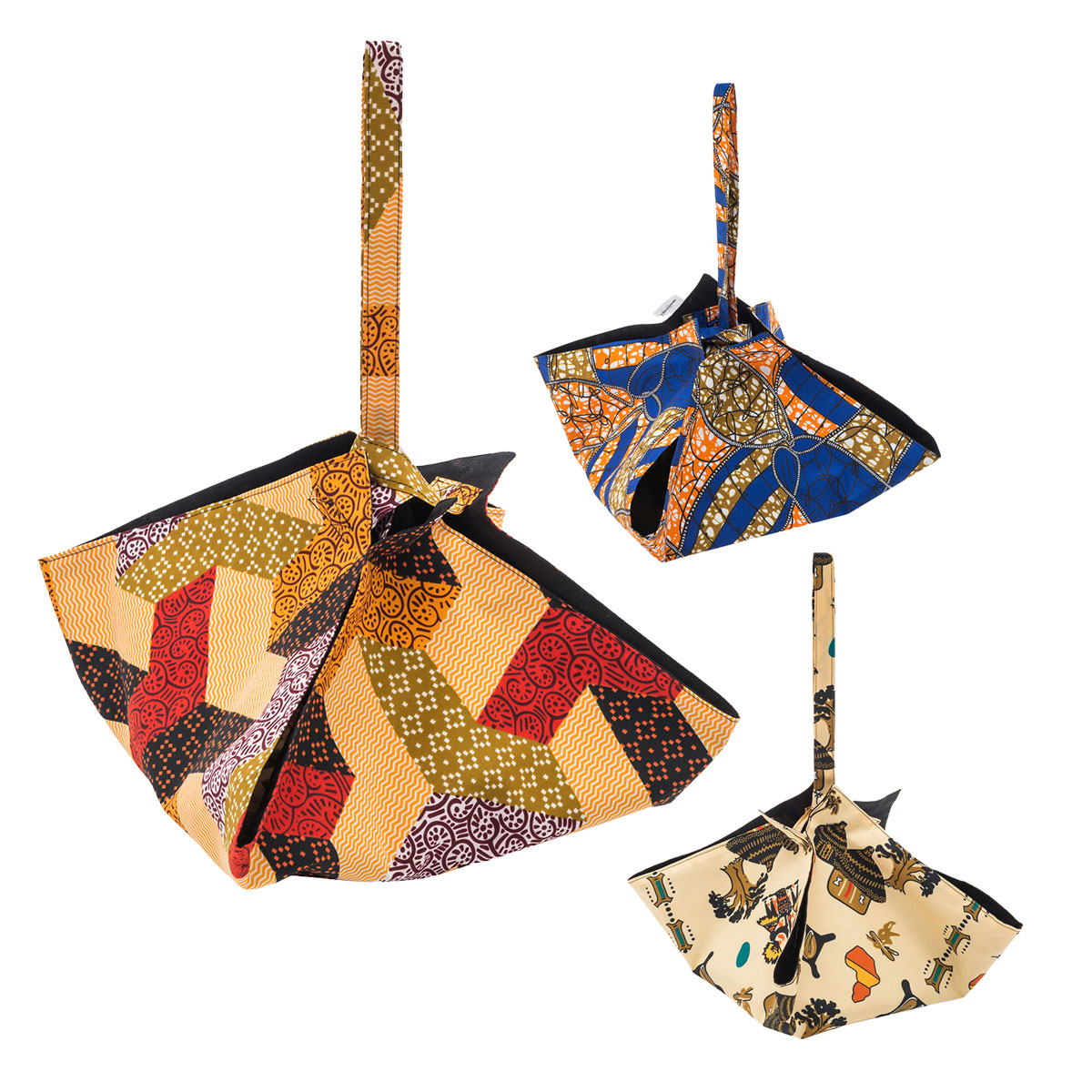 Porta torte in tessuto africano