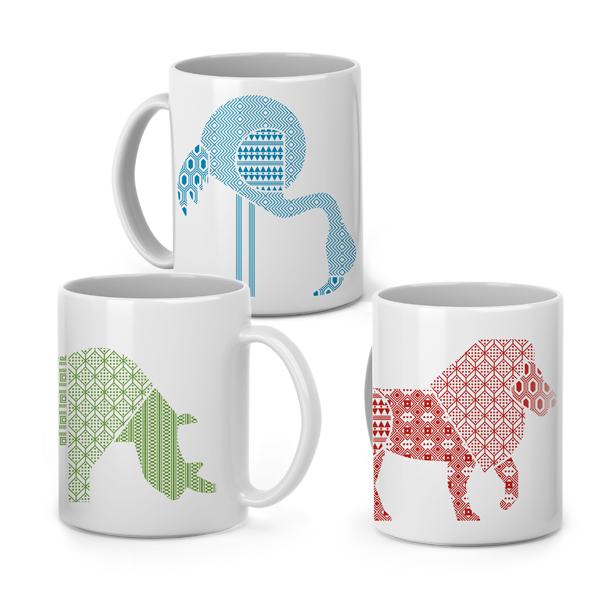 Tazza con animali
